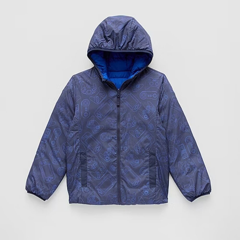 NWT THEREABOUTS  BOYS AND GIRLS MIDWEIGHT PUFFER JACKET, Reversible